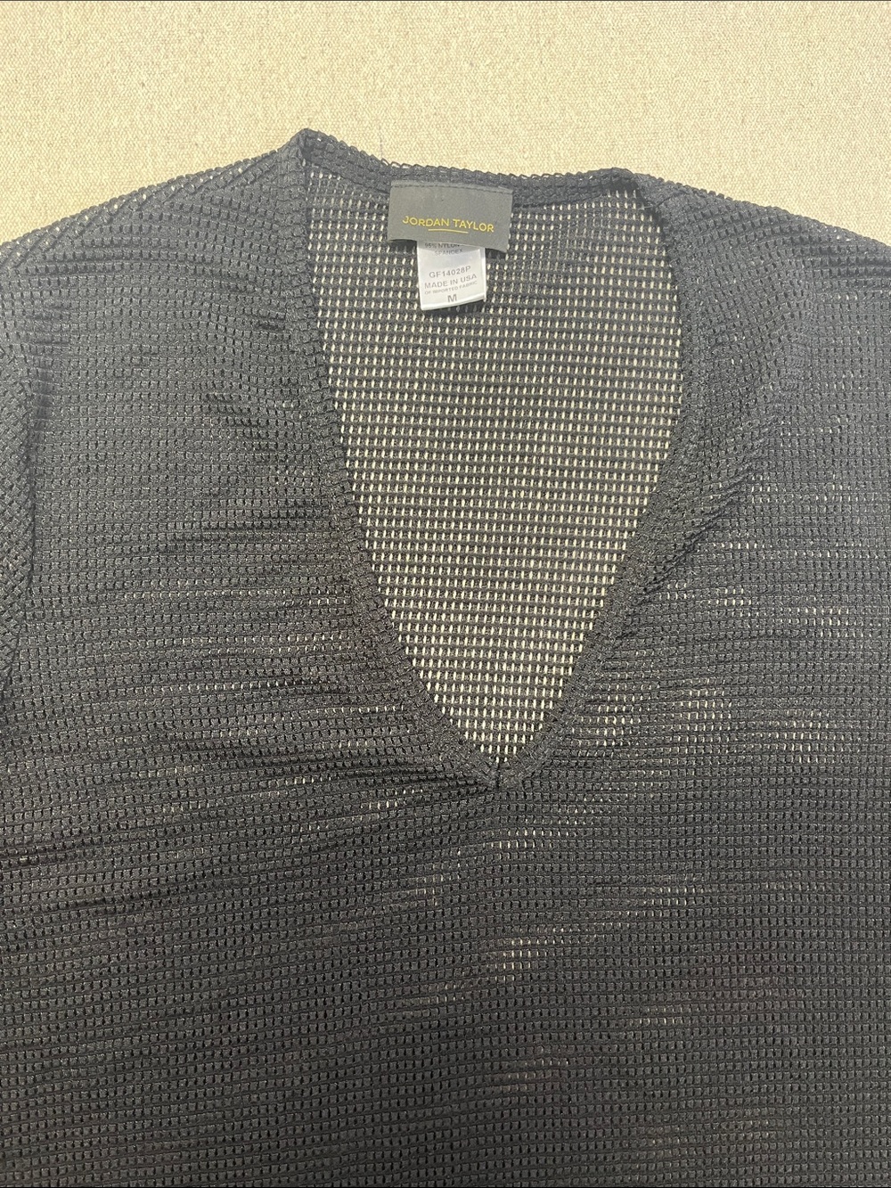 Jordan Taylor Black Mesh Swim Cover Up Tunic Top Size Medium - Picture 3 of 9